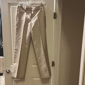 Ann Taylor satin Tan Patterned Pants